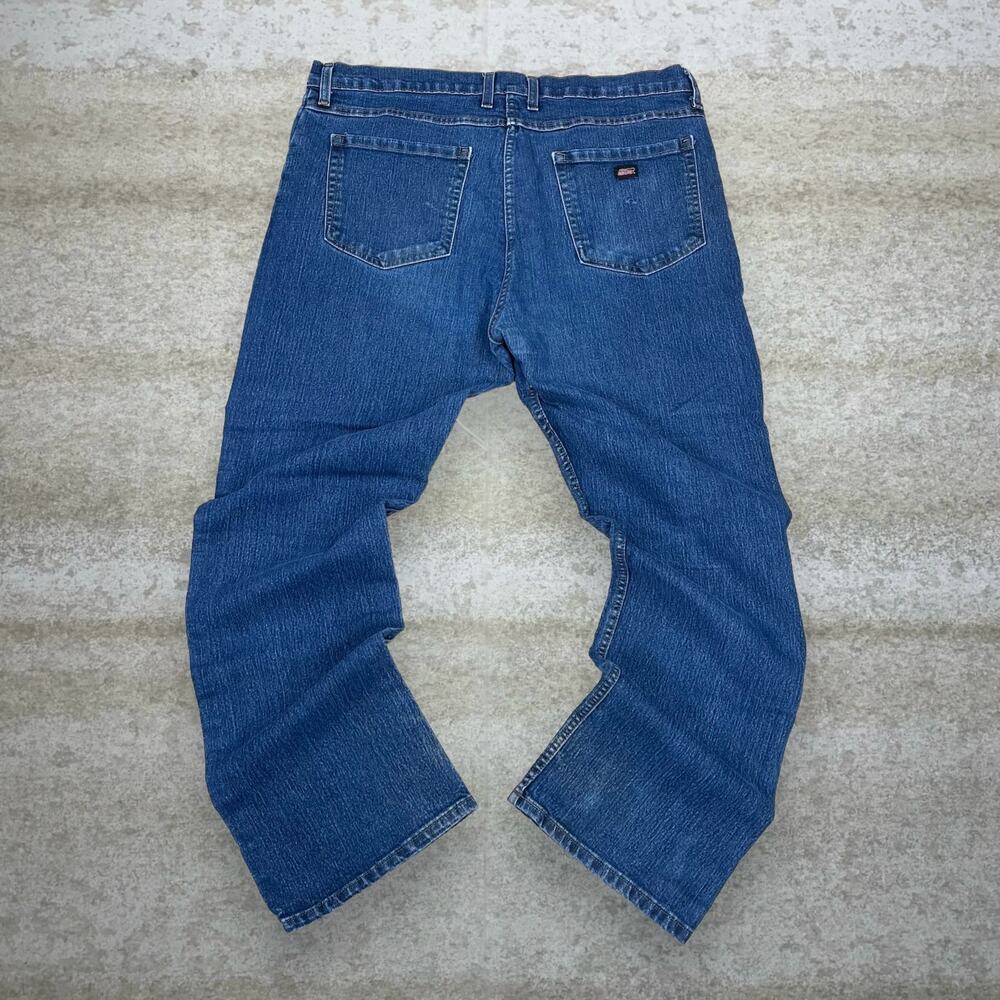 Vintage 90s Dickies Jeans 38x32 Relaxed Fit Dark Wash Work Wear Black Label